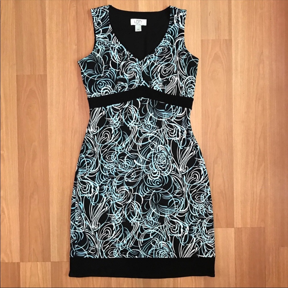 Loft by Ann Taylor petite swirly sheath sleeveless